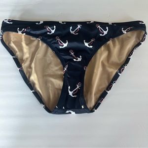 J. Crew Anchor Print Bikini bottoms L NWT